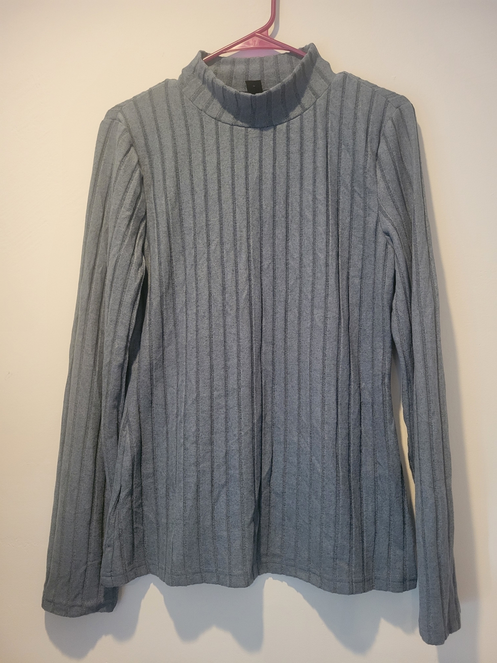 SHEIN Light Gray Ribbed Turtleneck Sweater